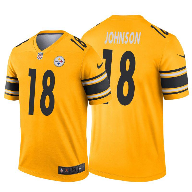 Men Pittsburgh Steelers #18 Diontae Johnson Nike Gold Inverted Legend NFL Jersey